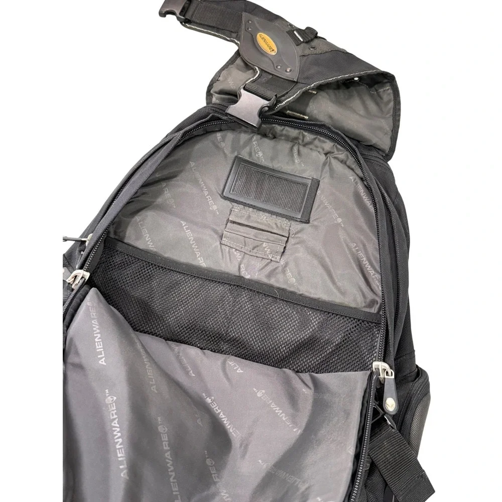 Vintage Alienware Odyssey Gaming Laptop Backpack Black Grey Ballistic Nylon Y2K